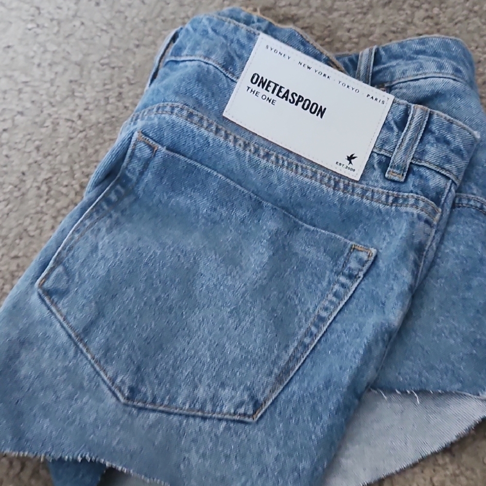 One Teaspoon Blue Jean Shorts with Raw Hem
